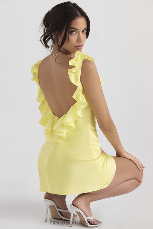 House of CB Tink - Robe courte en satin bouton d\'or à volants N888H443 vêtements