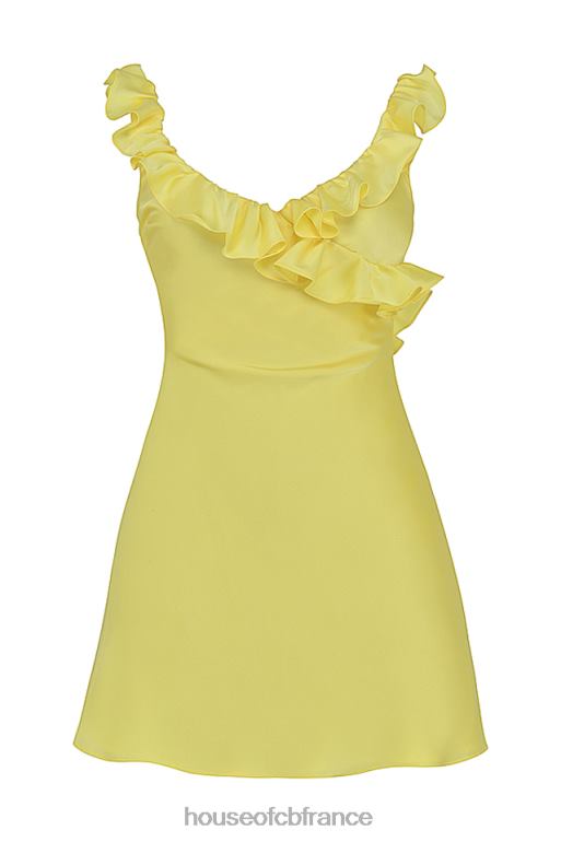 House of CB Tink - Robe courte en satin bouton d\'or à volants N888H443 vêtements