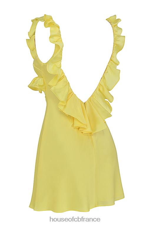 House of CB Tink - Robe courte en satin bouton d\'or à volants N888H443 vêtements