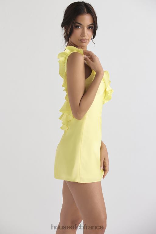 House of CB Tink - Robe courte en satin bouton d\'or à volants N888H443 vêtements