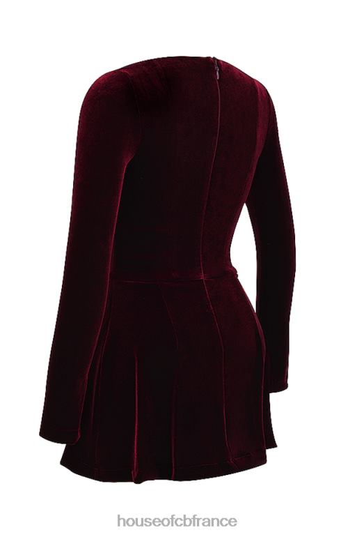 House of CB Veronica - Robe courte à nervures cerises noires N888H309 vêtements