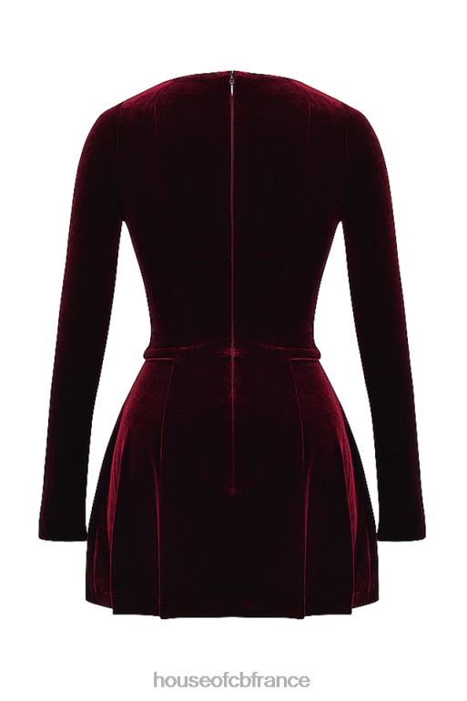 House of CB Veronica - Robe courte à nervures cerises noires N888H309 vêtements