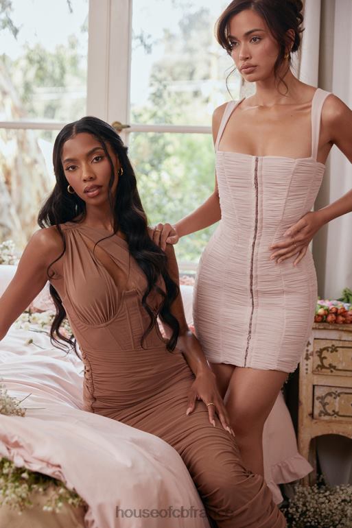 House of CB cate - robe courte en tulle froncé à cristaux N888H476 vêtements