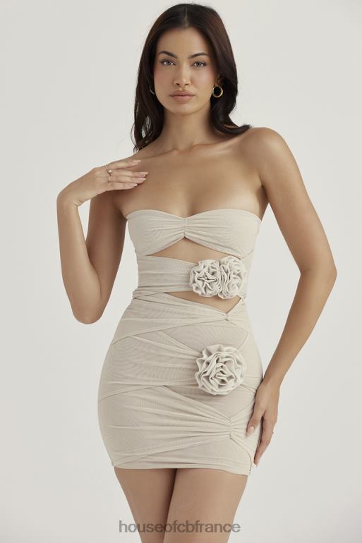 House of CB caterina fog - robe courte ornée de fleurs N888H406 vêtements