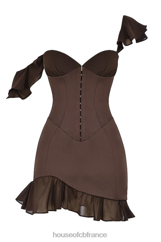House of CB dionne - robe courte corset à volants expresso N888H416 vêtements
