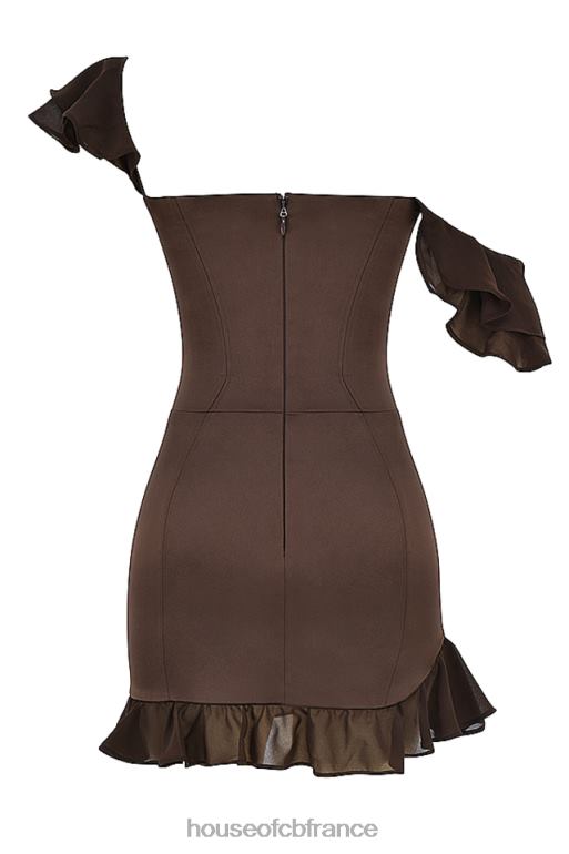 House of CB dionne - robe courte corset à volants expresso N888H416 vêtements