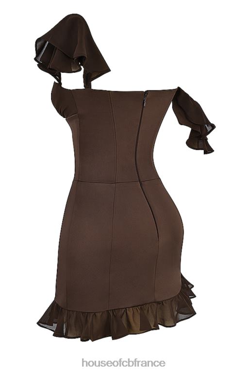 House of CB dionne - robe courte corset à volants expresso N888H416 vêtements