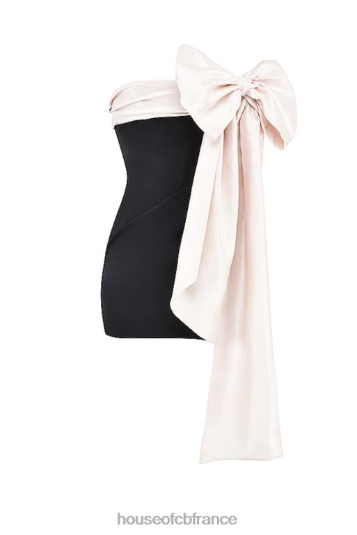 House of CB jana - robe courte noire et ivoire avec nœud N888H347 vêtements