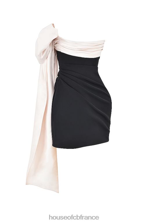 House of CB jana - robe courte noire et ivoire avec nœud N888H347 vêtements
