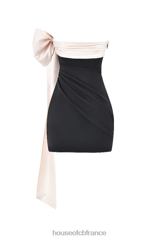 House of CB jana - robe courte noire et ivoire avec nœud N888H347 vêtements