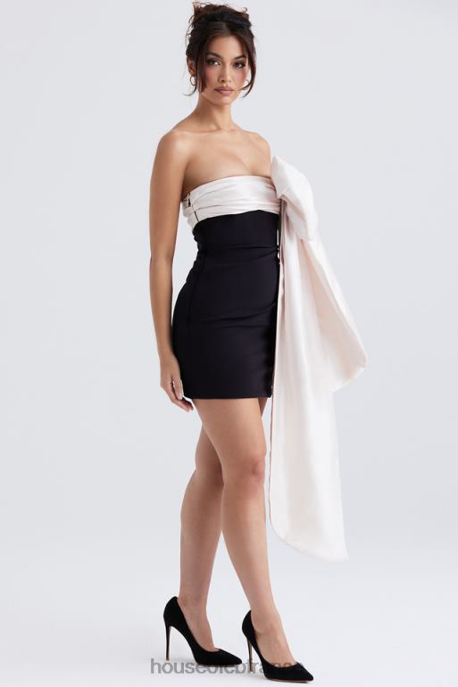 House of CB jana - robe courte noire et ivoire avec nœud N888H347 vêtements