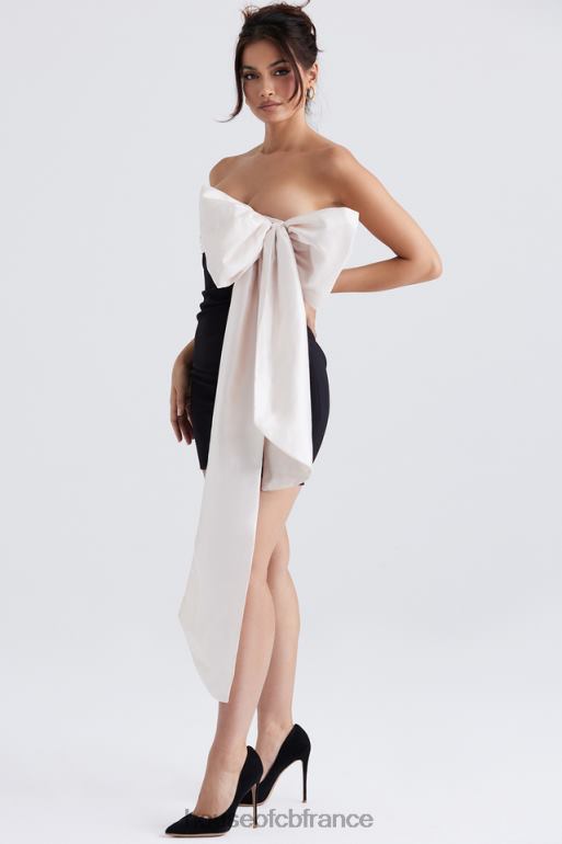 House of CB jana - robe courte noire et ivoire avec nœud N888H347 vêtements