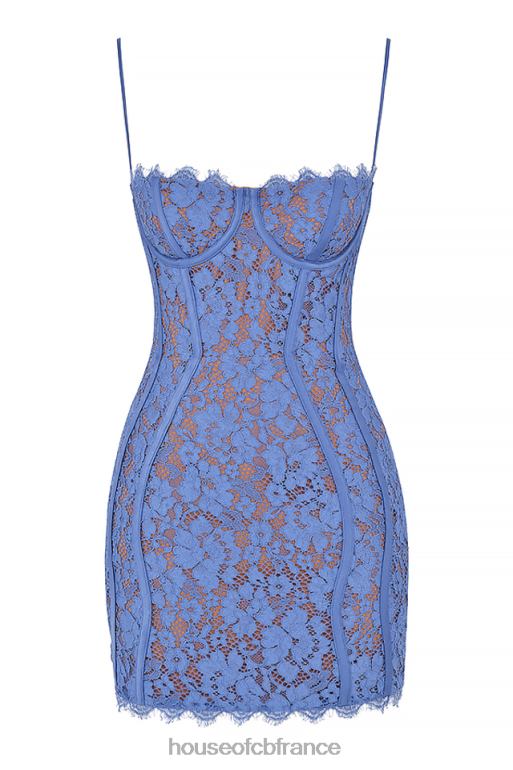 House of CB lala mini-robe en dentelle lavande N888H468 vêtements