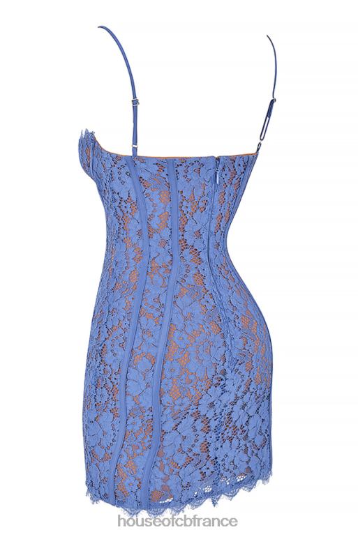 House of CB lala mini-robe en dentelle lavande N888H468 vêtements