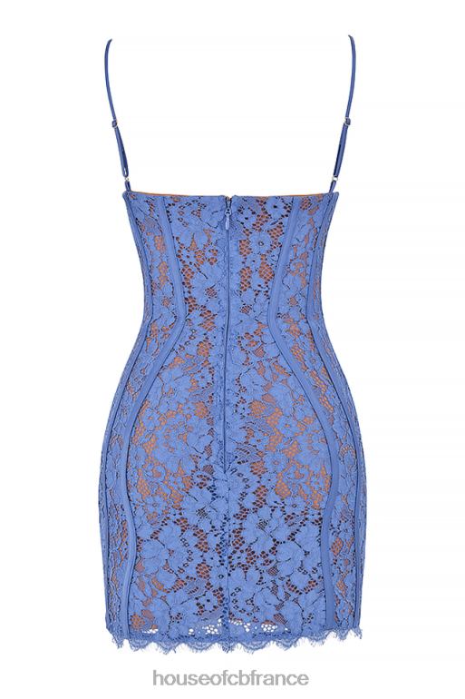 House of CB lala mini-robe en dentelle lavande N888H468 vêtements