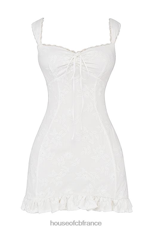 House of CB mini-robe brodée blanche odessa N888H226 vêtements