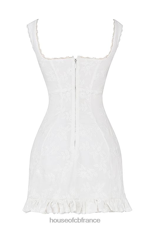 House of CB mini-robe brodée blanche odessa N888H226 vêtements