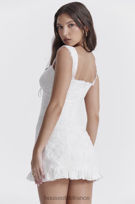House of CB mini-robe brodée blanche odessa N888H226 vêtements