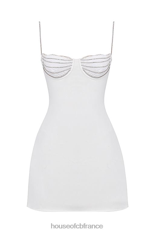 House of CB mini-robe cristallisée ivoire Grace N888H337 vêtements