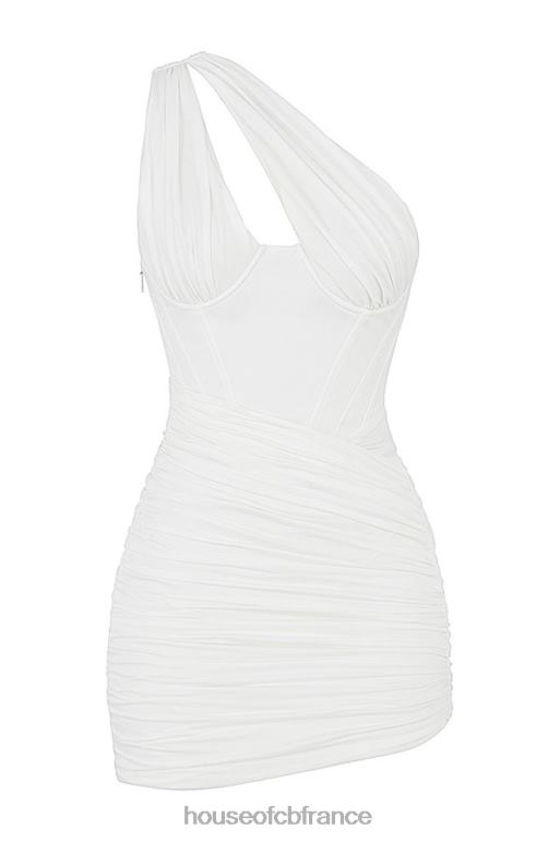 House of CB mini-robe découpée blanche clémentine N888H576 vêtements