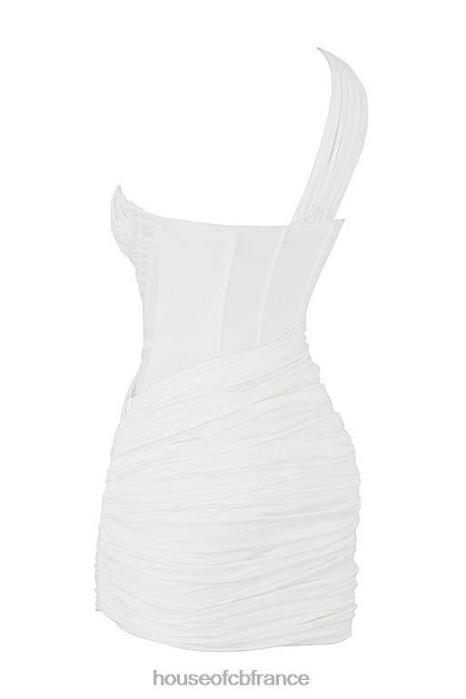 House of CB mini-robe découpée blanche clémentine N888H576 vêtements