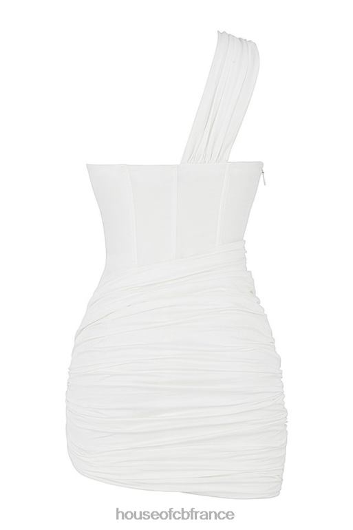 House of CB mini-robe découpée blanche clémentine N888H576 vêtements