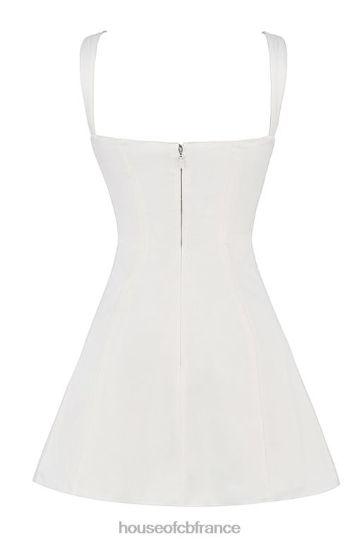 House of CB mini-robe en satin et dentelle ivoire Adriana N888H398 vêtements