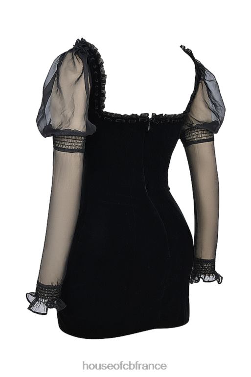House of CB mini-robe en velours noir syana N888H120 vêtements