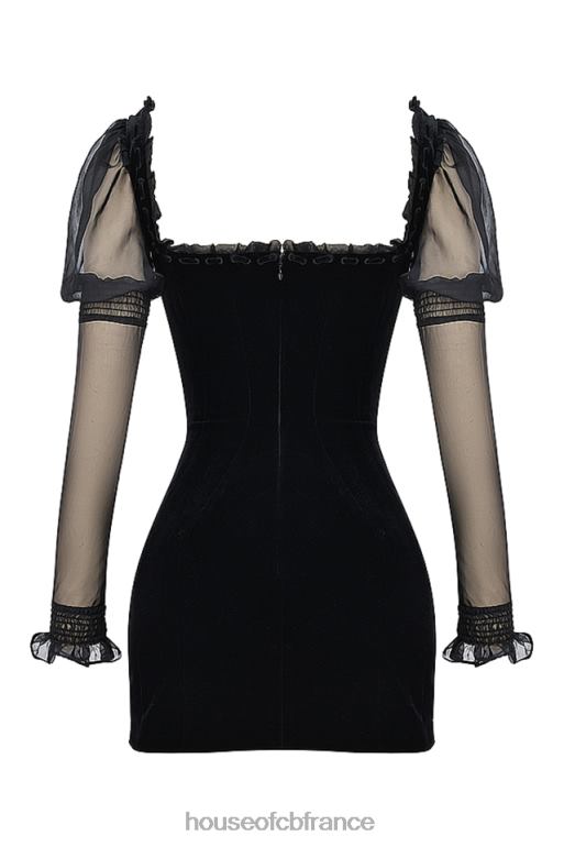 House of CB mini-robe en velours noir syana N888H120 vêtements