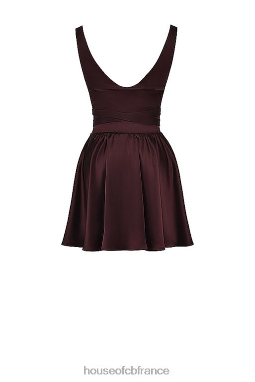 House of CB mini-robe marron riche Shiema N888H143 vêtements