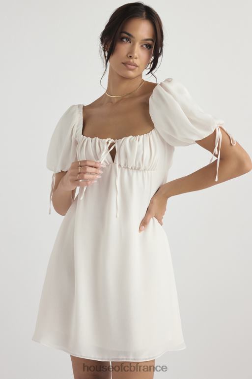 House of CB mini-robe princesse en georgette ivoire N888H430 vêtements