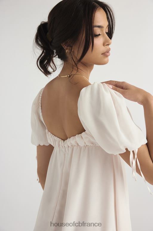 House of CB mini-robe princesse en georgette ivoire N888H430 vêtements