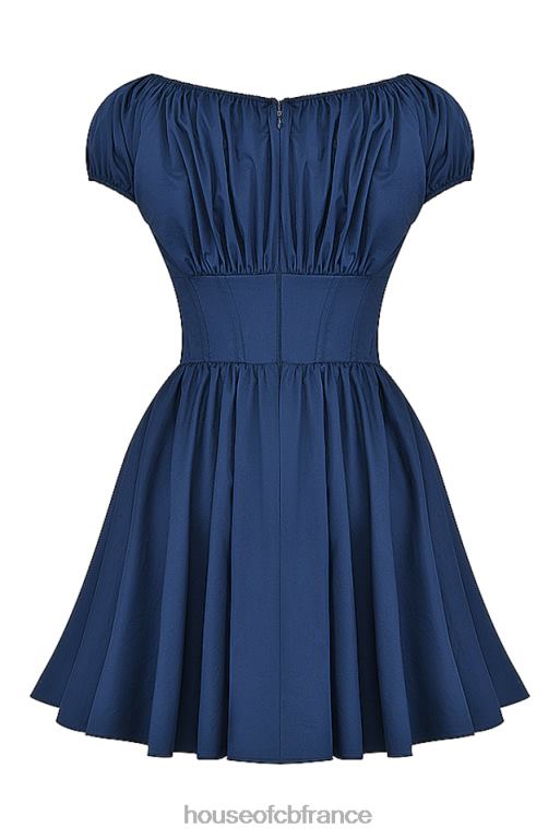 House of CB nala robe courte froncée bleu marine français N888H171 vêtements