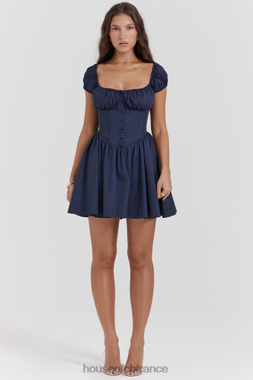 House of CB nala robe courte froncée bleu marine français N888H171 vêtements
