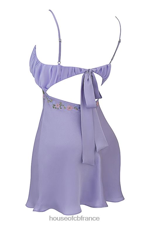 House of CB robe courte brodée lavande christa N888H243 vêtements