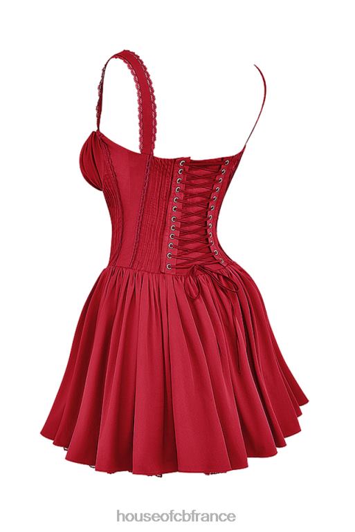 House of CB robe courte corset cerise pietra N888H158 vêtements