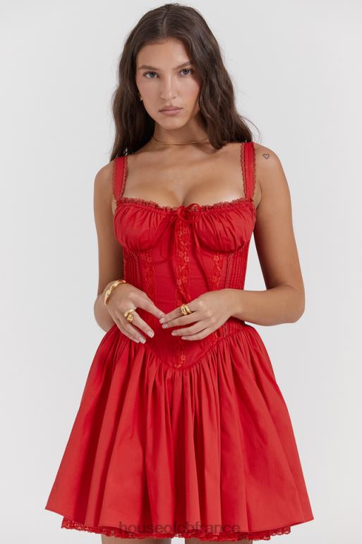 House of CB robe courte corset cerise pietra N888H158 vêtements