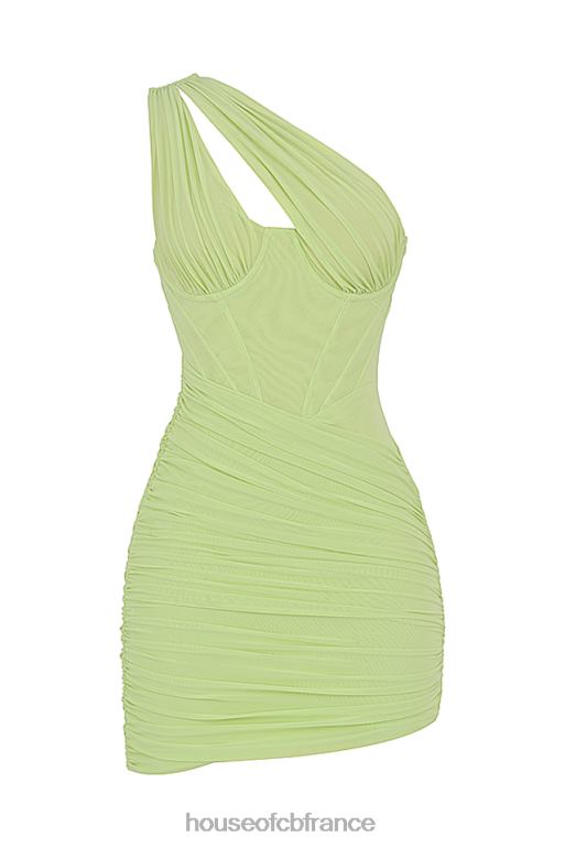 House of CB robe courte découpée citron vert clémentine N888H547 vêtements