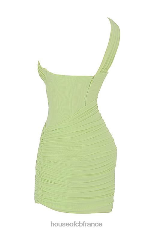 House of CB robe courte découpée citron vert clémentine N888H547 vêtements