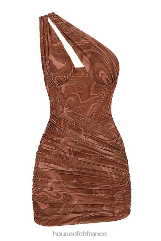House of CB robe courte découpée à imprimé tourbillon Clementine N888H567 vêtements