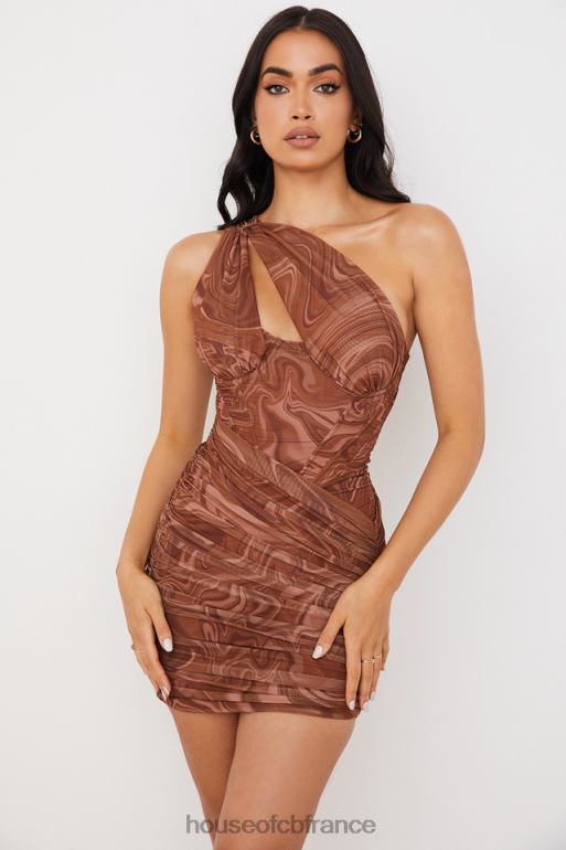 House of CB robe courte découpée à imprimé tourbillon Clementine N888H567 vêtements