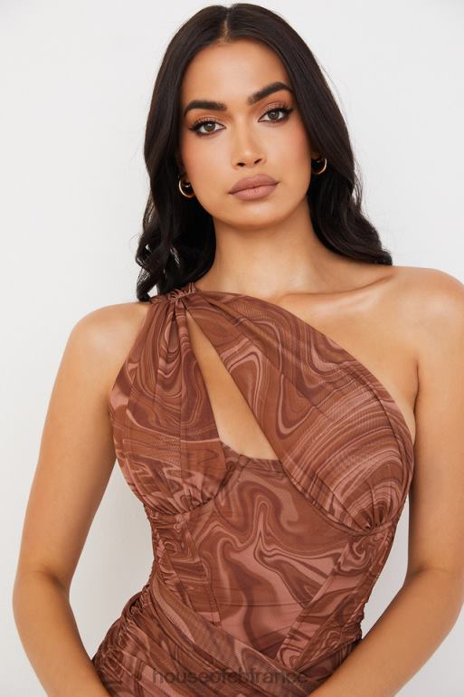 House of CB robe courte découpée à imprimé tourbillon Clementine N888H567 vêtements