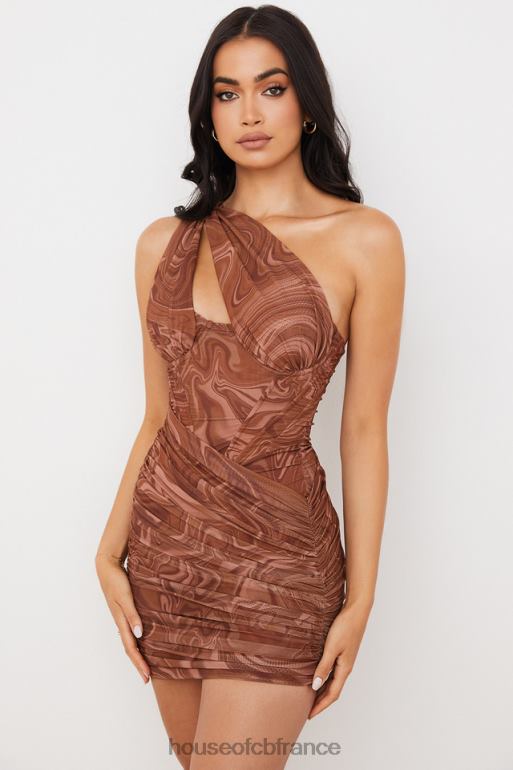 House of CB robe courte découpée à imprimé tourbillon Clementine N888H567 vêtements