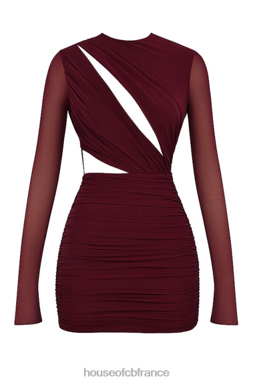 House of CB robe courte à découpes Lucinda Mulberry N888H131 vêtements