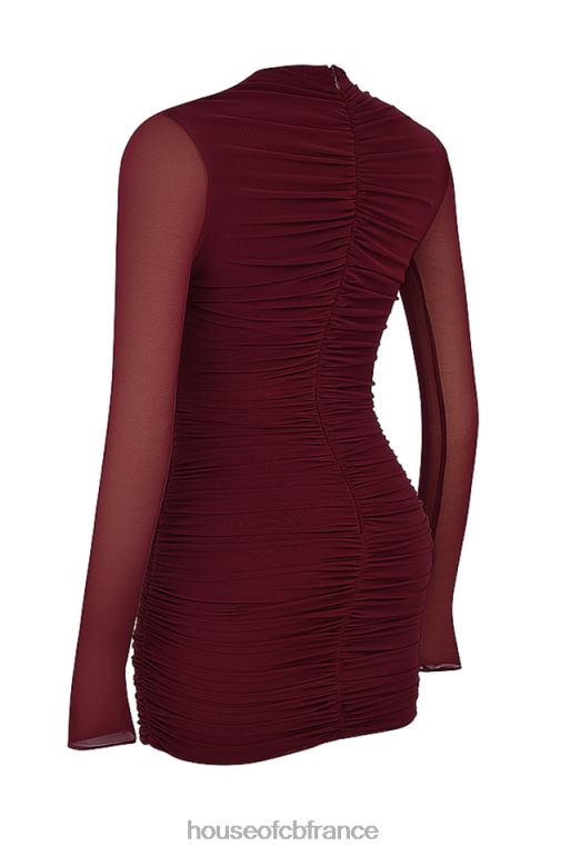 House of CB robe courte à découpes Lucinda Mulberry N888H131 vêtements