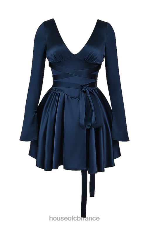 House of CB robe courte dominique bleu marine à décolleté plongeant N888H159 vêtements