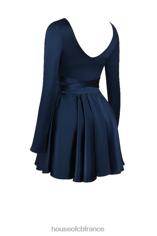 House of CB robe courte dominique bleu marine à décolleté plongeant N888H159 vêtements