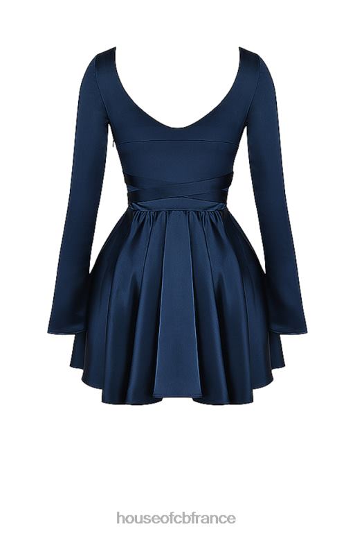House of CB robe courte dominique bleu marine à décolleté plongeant N888H159 vêtements