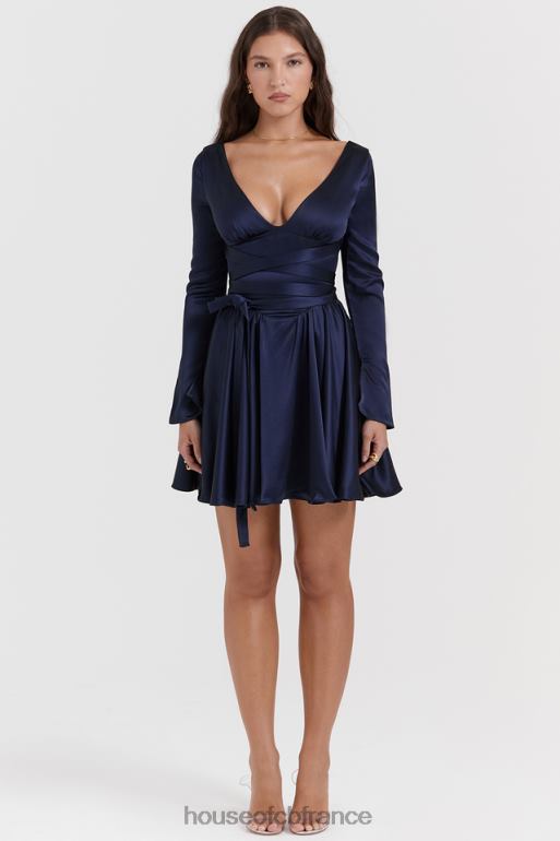 House of CB robe courte dominique bleu marine à décolleté plongeant N888H159 vêtements