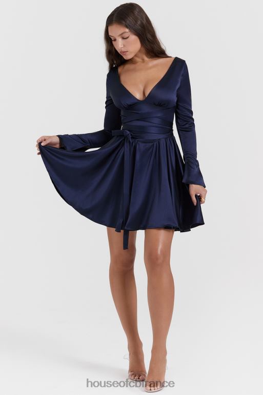 House of CB robe courte dominique bleu marine à décolleté plongeant N888H159 vêtements